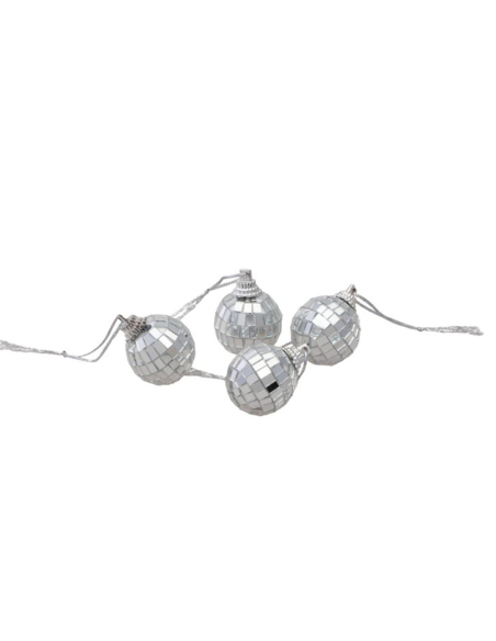 Boîte de 12 mini boules à facettes argent Ø3 cm – Pour un effet disco irrésistible !