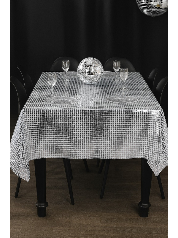 Photophore en verre effet boule à facettes argent Ø8 x 7 cm – Un éclat disco sur vos tables