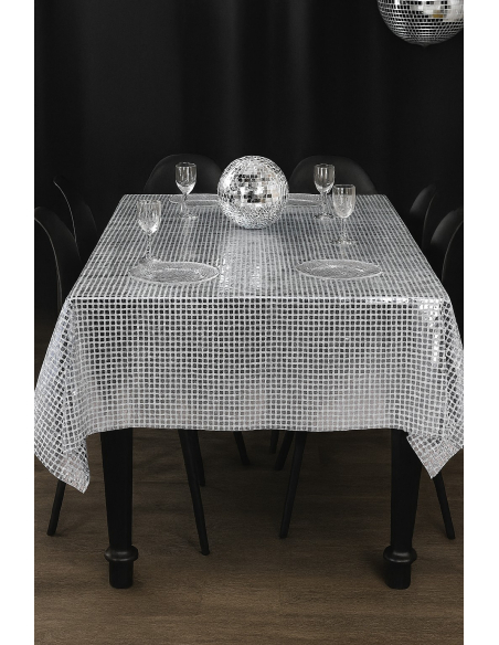 Photophore en verre effet boule à facettes argent Ø8 x 7 cm – Un éclat disco sur vos tables