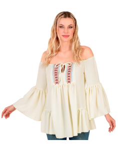 Tunique bohème femme manches évasées – Style hippie chic pour carnaval, festival et soirées à thème 2