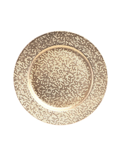Sous-assiette effet boule à facettes or Ø33 cm – Mariage, disco & fêtes élégantes
