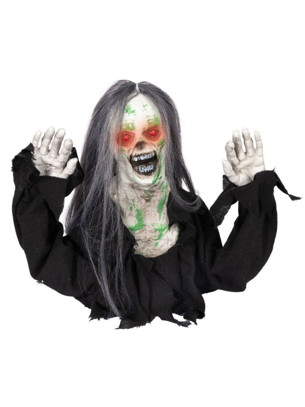Zombie rampant - animé, sonore, lumineux - 35cm