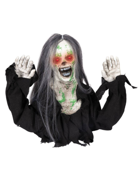 Zombie rampant - animé, sonore, lumineux - 35cm
