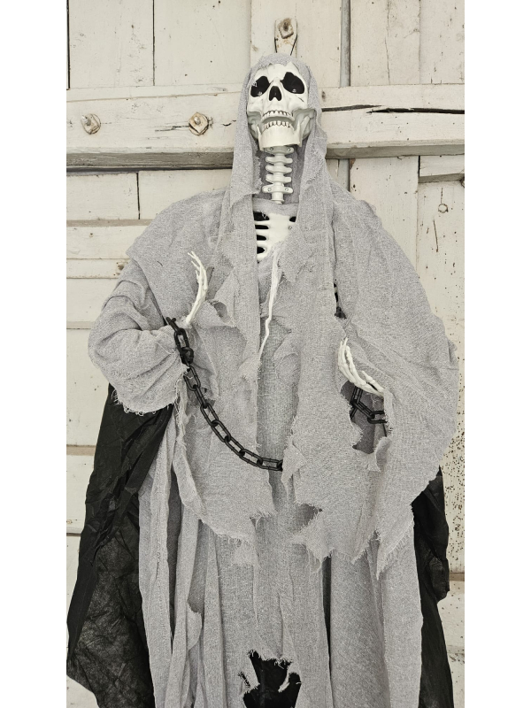 Faucheuse Enchaînée XXL 220 cm avec Lumières LED – Décoration Halloween Géante et Terrifiante