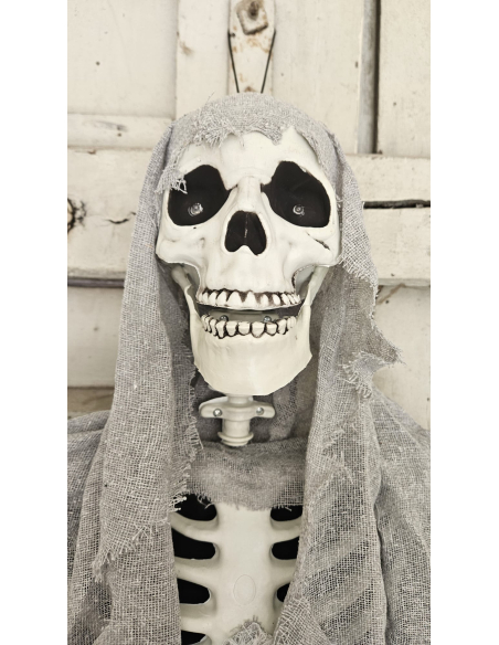 Faucheuse Enchaînée XXL 220 cm avec Lumières LED – Décoration Halloween Géante et Terrifiante