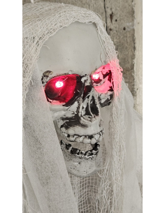 Fantôme lumineux suspendu – Décoration Halloween 1 mètre avec yeux LED rouges 2