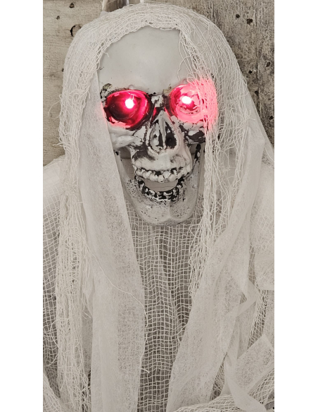 Fantôme lumineux suspendu – Décoration Halloween 1 mètre avec yeux LED rouges