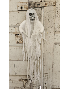 Fantôme lumineux suspendu – Décoration Halloween 1 mètre avec yeux LED rouges