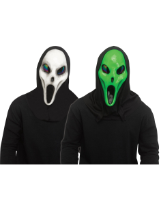 Masques Alien Spawn™ vert ou blanc avec capuche noire – Fun World®