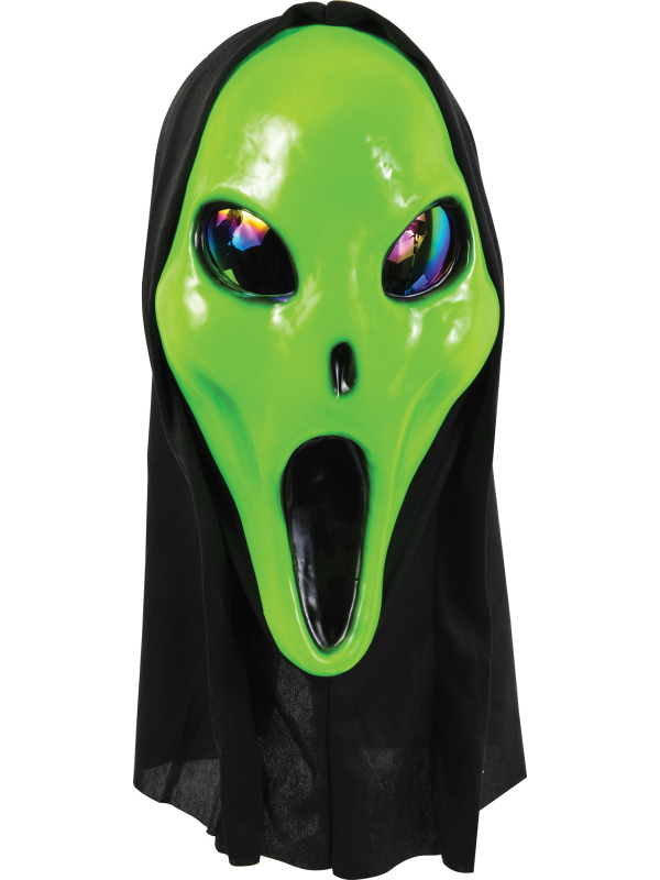 Masques Alien Spawn™ vert ou blanc avec capuche noire – Fun World®