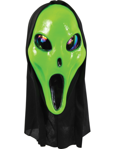 Masques Alien Spawn™ vert ou blanc avec capuche noire – Fun World®