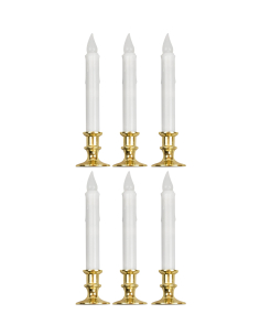 Set de 6 bougies LED scintillantes avec timer – 23 cm, base dorée 2