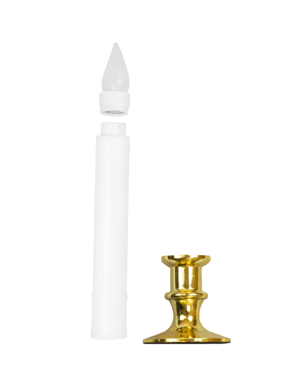 Set de 6 bougies LED scintillantes avec timer – 23 cm, base dorée