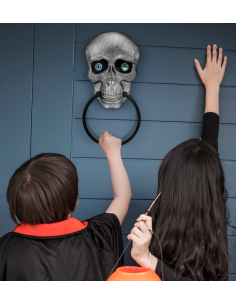 Heurtoir de porte crâne animé Halloween – Yeux & voix...