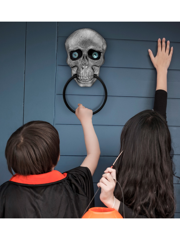 Heurtoir de porte crâne animé Halloween – Yeux...