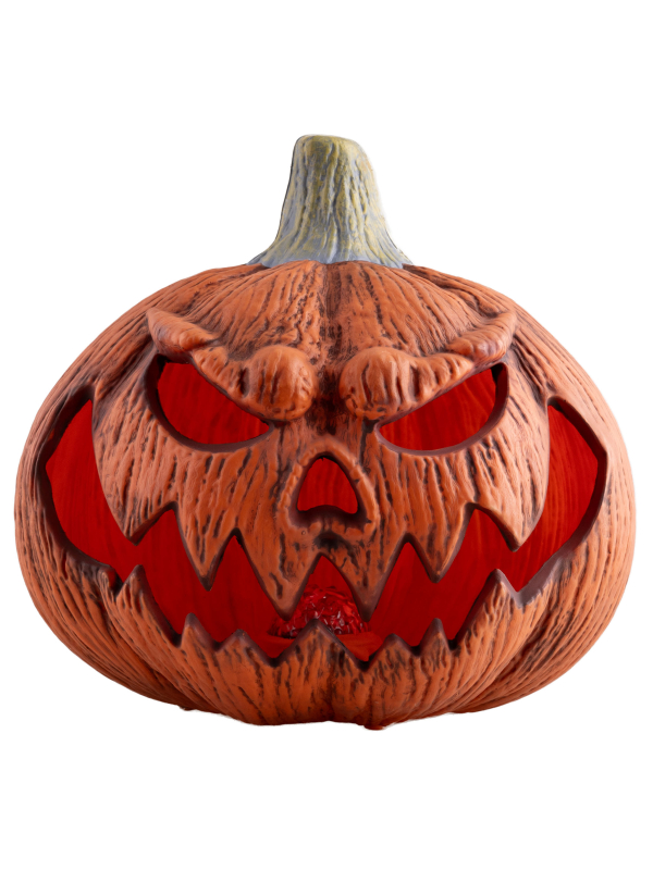 Grande citrouille Halloween 44 cm avec LED, son et projection murale