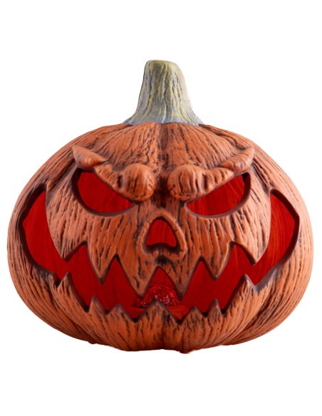 Grande citrouille Halloween 44 cm avec LED, son et projection murale