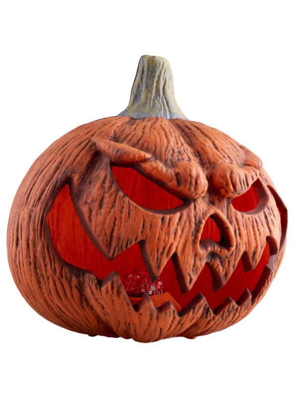 Grande citrouille Halloween 44 cm avec LED, son et projection murale
