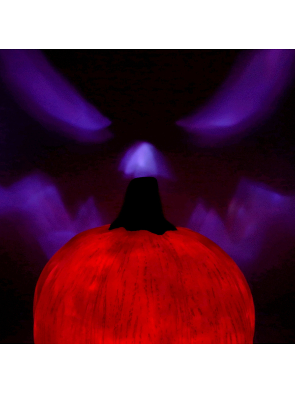 Grande citrouille Halloween 44 cm avec LED, son et projection murale