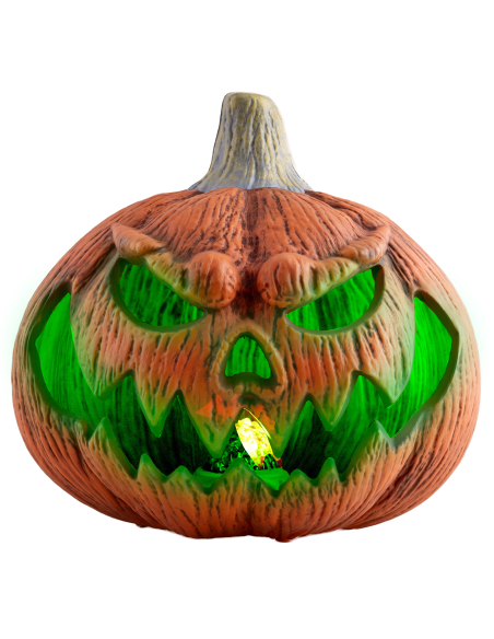 Grande citrouille Halloween 44 cm avec LED, son et projection murale