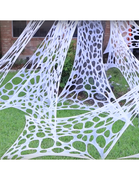 Toile d’Araignée Géante Halloween 2x2 m – Effet Nid Réaliste + 13 Araignées