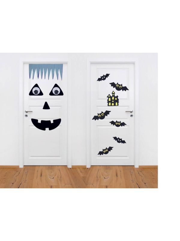 Décor de porte Halloween DIY - Citrouille ou Chauve-souris