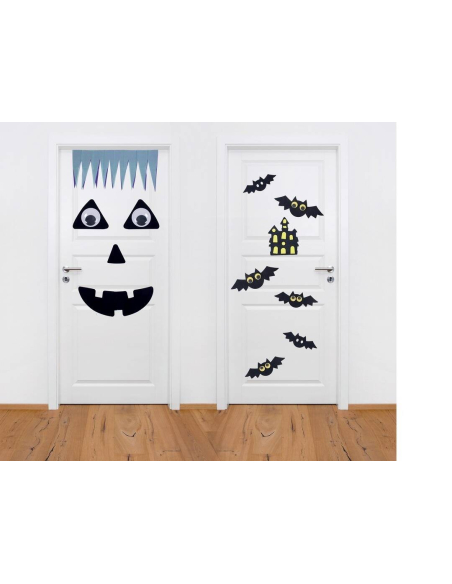 Décor de porte Halloween DIY - Citrouille ou Chauve-souris