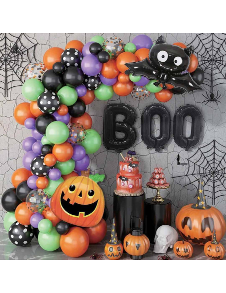 Kit Arche Ballons Halloween - 93 ballons et accessoires