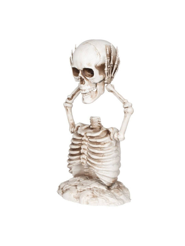 Décoration Halloween Demi-Squelette s’arrachant la tête - 37 cm