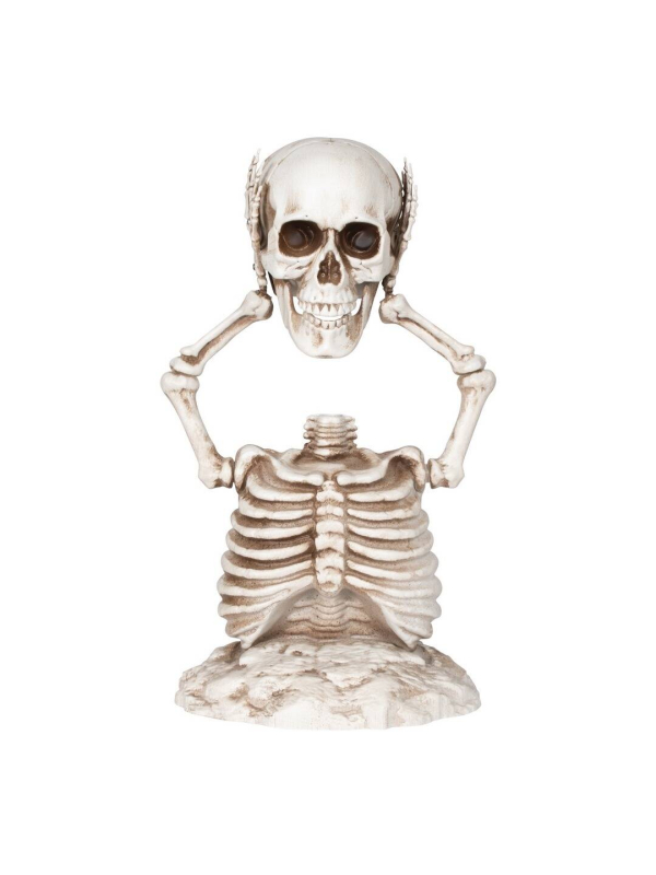 Décoration Halloween Demi-Squelette s’arrachant la tête - 37 cm