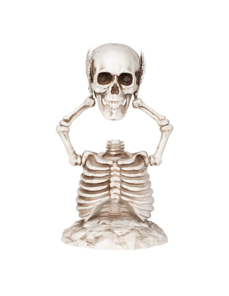 Décoration Halloween Demi-Squelette s’arrachant la tête - 37 cm