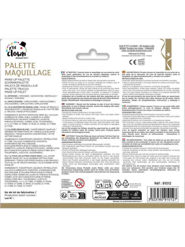 Palette maquillage 11 couleurs + accessoires – Fards gras & crayons