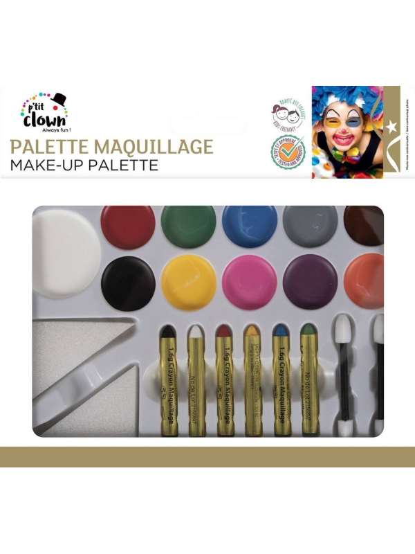 Palette maquillage 11 couleurs + accessoires – Fards gras & crayons
