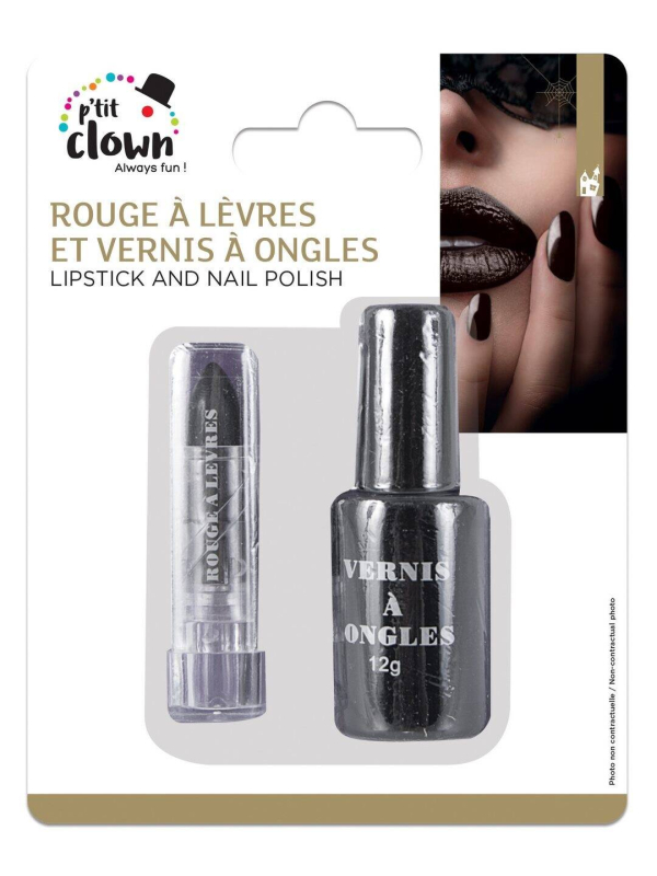 Rouge à lèvres et vernis à ongles noir –...