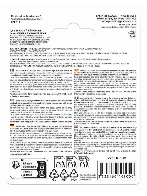 Rouge à lèvres et vernis à ongles noir –...