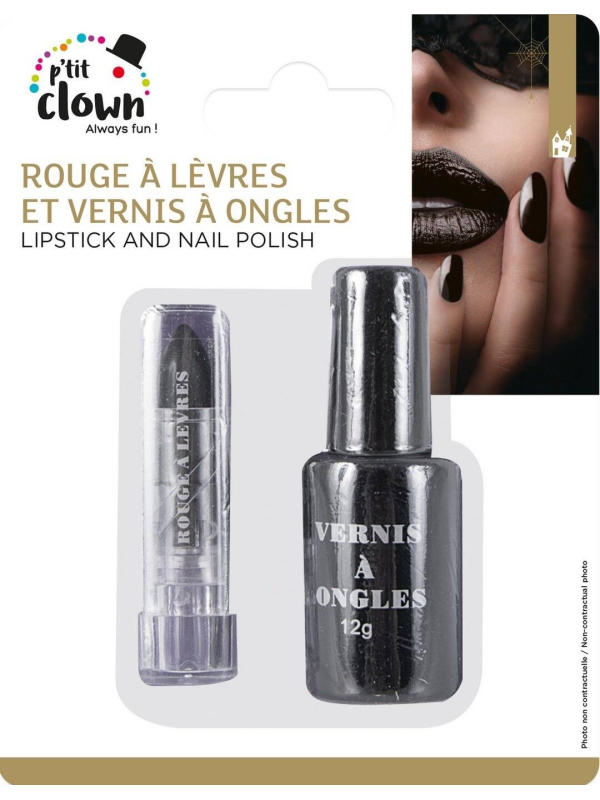 Rouge à lèvres et vernis à ongles noir –...