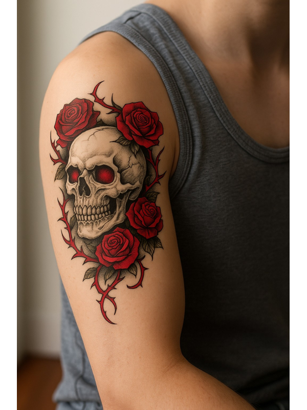 Tatouages Halloween éphémère – Modèle aléatoire terriblement stylé