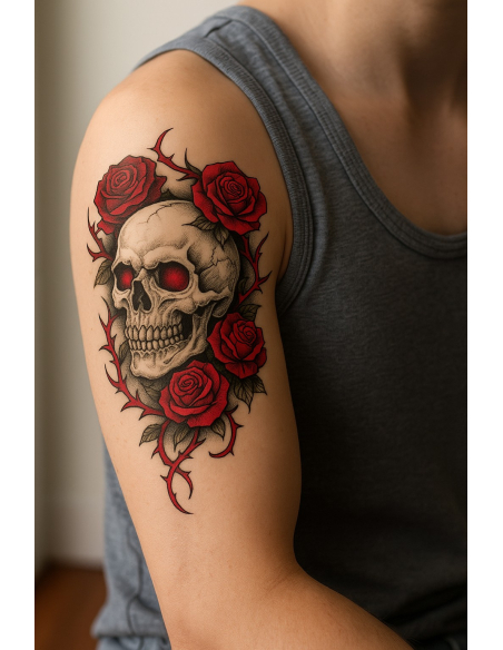 Tatouages Halloween éphémère – Modèle aléatoire terriblement stylé