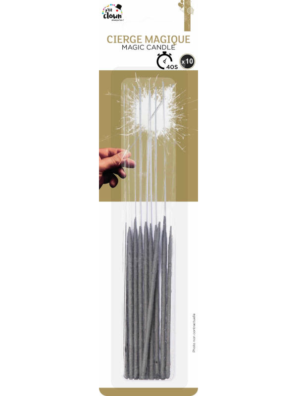 Cierges magiques 18 cm – Lot de 10 étincelles festives (40 secondes)