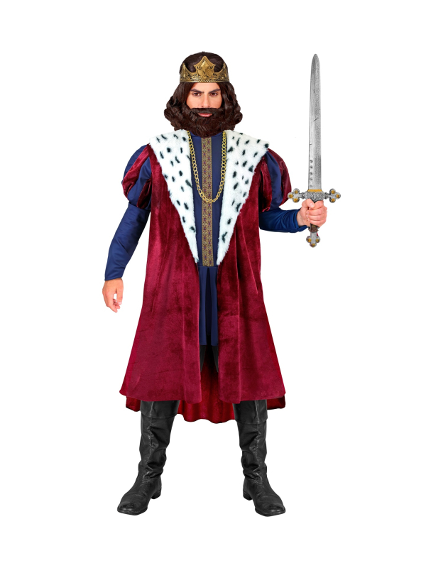 Costume Roi Médiéval pour Homme – Veste, Manteau, Collier et Couronne