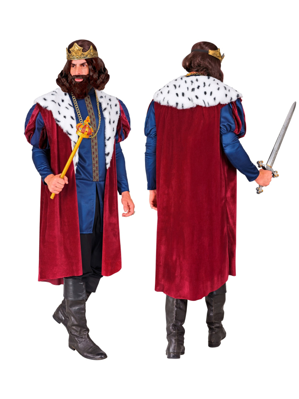 Costume Roi Médiéval pour Homme – Veste, Manteau, Collier et Couronne