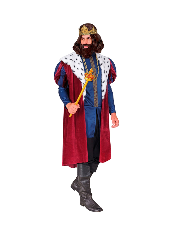 Costume Roi Médiéval pour Homme – Veste, Manteau, Collier et Couronne