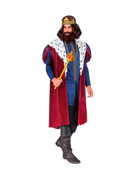 Costume Roi Médiéval pour Homme – Veste, Manteau, Collier et Couronne