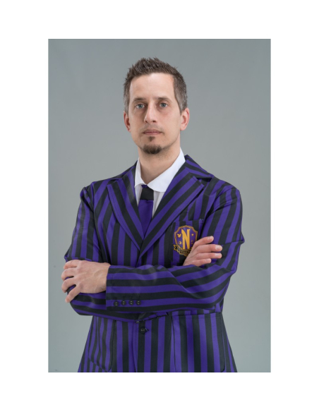 Déguisement Mercredi™ Homme – Uniforme noir et violet 3 pièces – Licence Officielle
