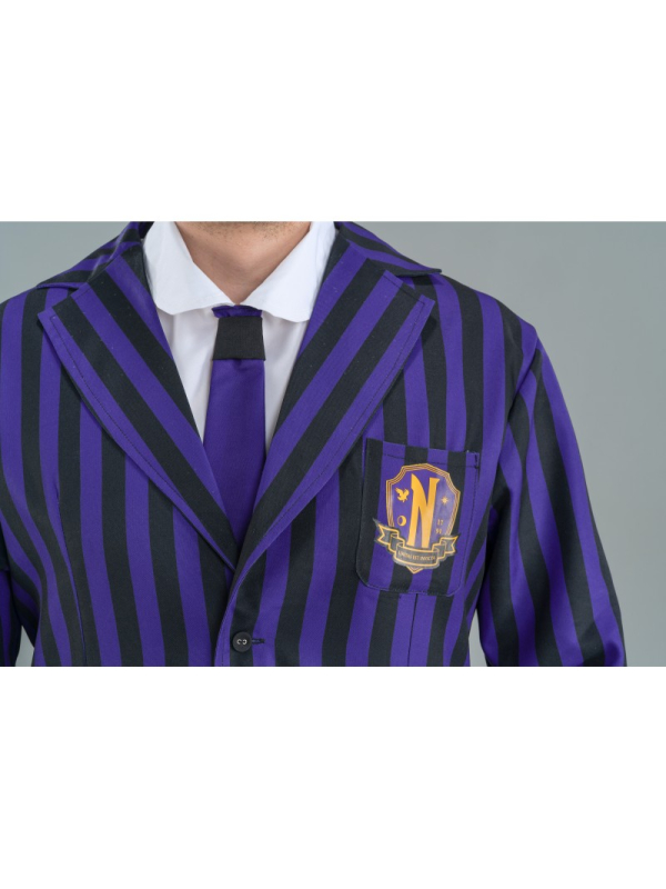 Déguisement Mercredi™ Homme – Uniforme noir et violet 3 pièces – Licence Officielle