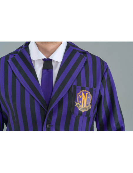 Déguisement Mercredi™ Homme – Uniforme noir et violet 3 pièces – Licence Officielle