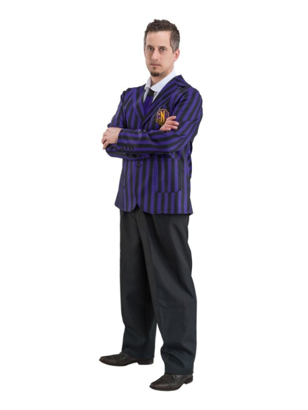 Déguisement Mercredi™ Homme – Uniforme noir et violet 3 pièces – Licence Officielle