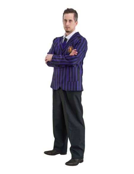 Déguisement Mercredi™ Homme – Uniforme noir et violet 3 pièces – Licence Officielle