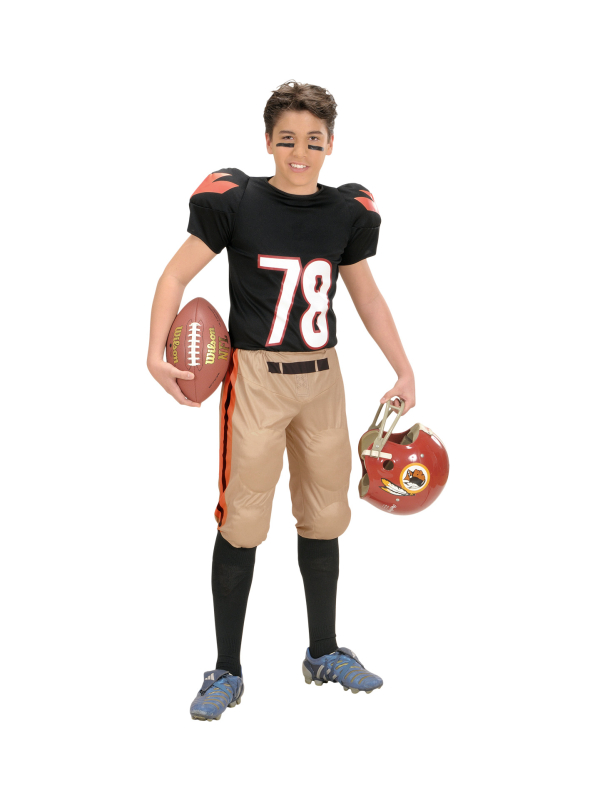 Déguisement joueur de football américain – Enfant – Tenue complète avec t-shirt et pantalon rembourrés
