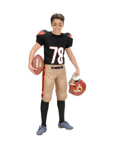 Déguisement joueur de football américain – Enfant – Tenue complète avec t-shirt et pantalon rembourrés